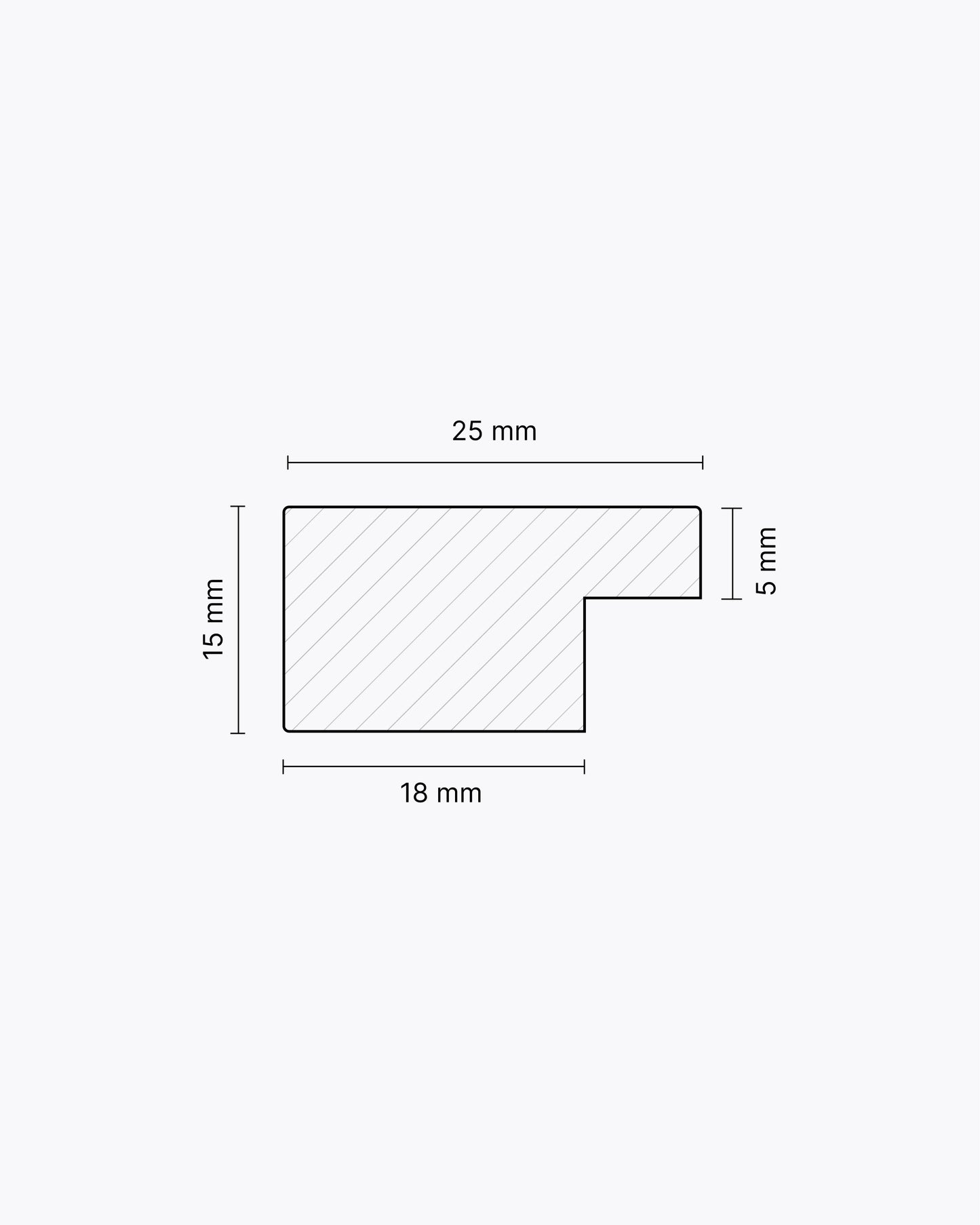 Tallinn (25x15mm), Hvidkalket Eg – Finer